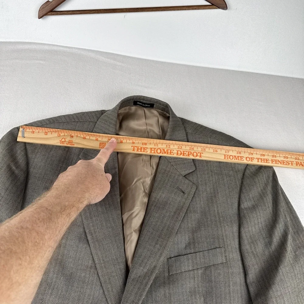 Lauren Ralph Lauren Mens Brown Gray Herringbone Sport Coat 46R Wool